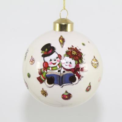 China Deoration Adornos De Navidad Christmas Decoration Sublimation Baubles Christmas Ornaments Ceramic Ball for sale