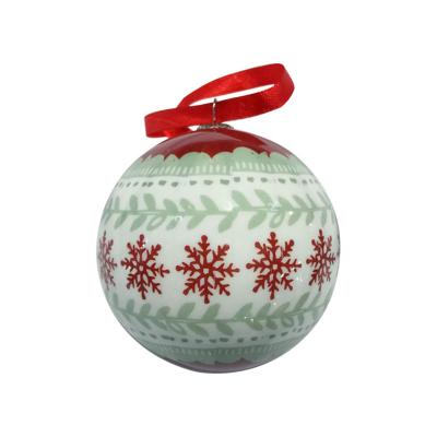 China Wholesale Custom Painted Christmast Ornament Factory LOGO Paper Bag Ball Christmas Decoration Ball for sale