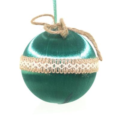 China Holiday Decoration Christmas Tree Ball Plastic Hanging Silk Christmas Wave Ball for sale