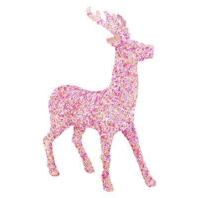 China 2022 Vertical Placement Christmas Elk Decoration Christmas Tree Charm Reindeer Christmas Glitter Deer Decoration for sale