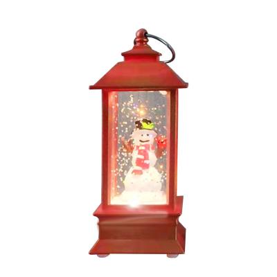 China Plastics & Resins Factory Wholesale Square Wind Lantern Santa Claus Decoration LED Resin Lamp for sale