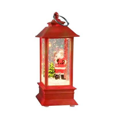 China Plastics & Resins Factory Wholesale Square Wind Lantern Santa Claus Decoration LED Resin Lamp for sale