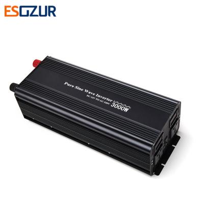 China DC 12V AC 110V/220V Car 3000w Pure Sine Wave Power Inverter 390*180*140mm for sale