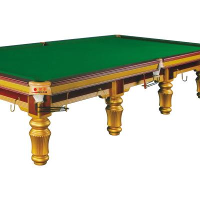 China 12ft Ami Party Luxurious Gold English Billiard Table Made By Solid Wood for sale