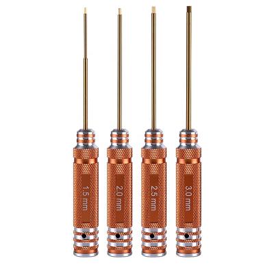 China High Precision 1.5/2.0/2.5/3.0mm RC Hobby Hex Screwdriver Orange Tool Model Kit Set for rc hobby tool kit for sale