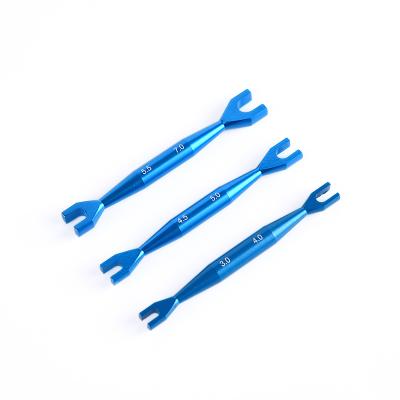 China Multifunctional Blue Fork Model Wrench Tool Classic Three-piece Tool Set For Car Helicopter Model Boat Professional Wrench for sale