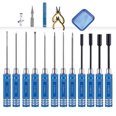 China Multifunctional 18 in1 RC Hobby RC Car Tool Kits Box Set Flat Phillips Hex Screwdriver Socket Screwdriver Set Nut Tools Bag for sale