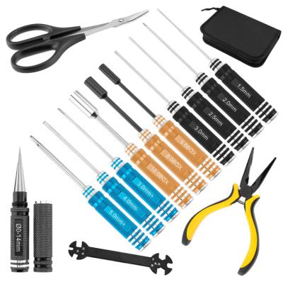 China Hot Rc Hobby Rc Tool Kit 13 In 1Hex Screwdriver Repair Set For RC Boat Multirotors Boat Electrical Hardware Models for sale