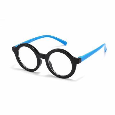 China For Reading Glasses Cool Round Rubber Kids Silicone Block Blue Light Glasses for sale