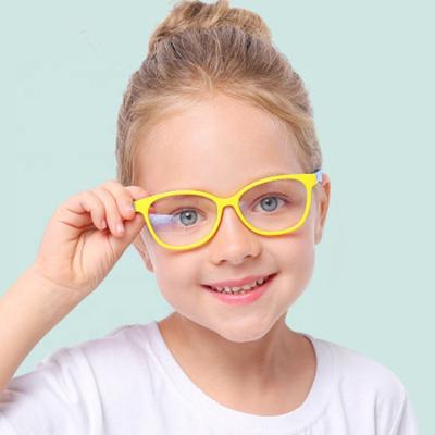 China Custom Hot Selling Silicone Kids Computer Glasses Rubber Kids Blue Block Glasses for sale