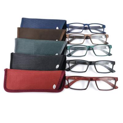 China Slim Men's Reading Glasses With Case for sale