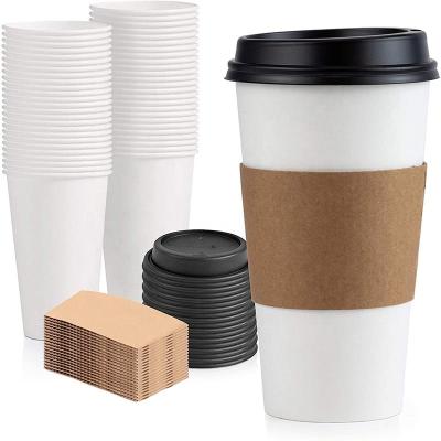 China Recyclable hot paper cup sleeve, custom paper coffee cup sleeve with logo, coffee paper cups for sale