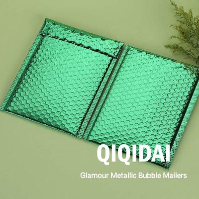 China Durable Matte Bubble Mailers Pretty Thick Green Poly Mailing Bags Self Seal Envelopes for sale