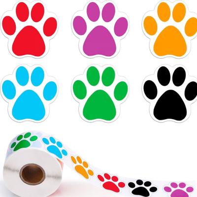 China Custom Waterproof Dog Paw Roll Label Roll Sticker Factory Made for sale