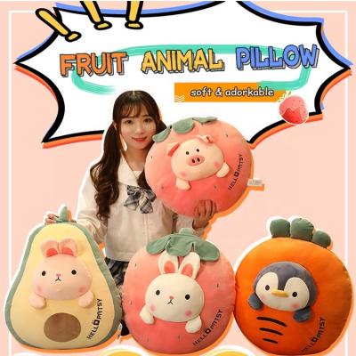 China Plush Toy Kawaii Girl Gifts Avocado Pineapple Strawberry Penguin Penguin Fruit Pillows Animal Collection for sale