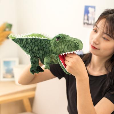 China Plush Gifts for Kids Story Toy Emulational Dinosaur Triceratops Tyrannosaurus Shark Hand Puppets for sale