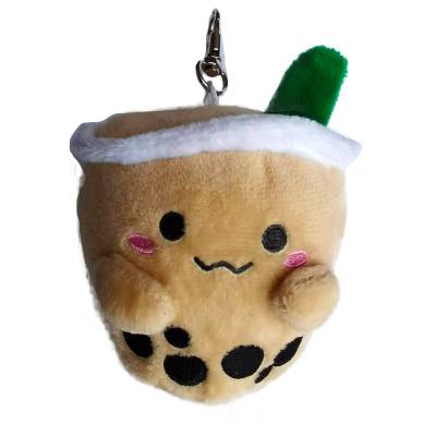 China Dropship OEM Welcome Plush Super Cute Pearl Milk Tea Bubble Tea Faced Soft Key Chain Pendant for sale