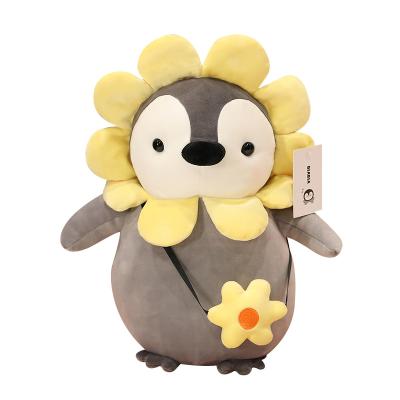 China New Plush Toy Spring Cartoon Kindergarten Gift Sunflower Penguins Models for sale