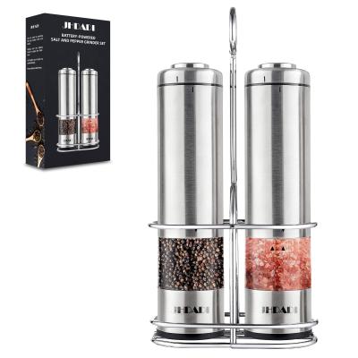 China Sustainable Hot Sales Stainless Steel Electric Salt And Pepper Grinder Set Battery Operated for sale