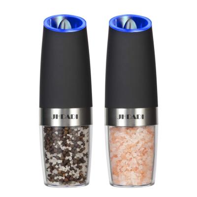 China 2PCS Battery Operated Gravity Grinder Electric Kitchen Household Salt Pepper Grinder Viable Salt Grinder Set for sale