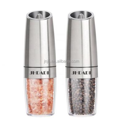 China 2PCS Battery Operated Gravity Grinder Electric Kitchen Household Salt Pepper Grinder Viable Salt Grinder Set for sale