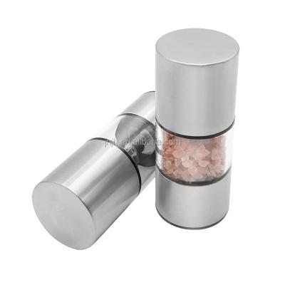 China Stocked Stainless Steel and Acrylic Salt and Pepper Grinder Spices Mill Manual Grinder for sale