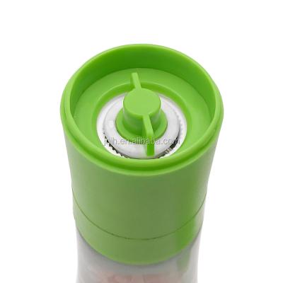 China Viable Manual Glass Crusher Spice Grinder Salt Sea Glass Bottle Ceramic Seasoning Jar Grinder for sale