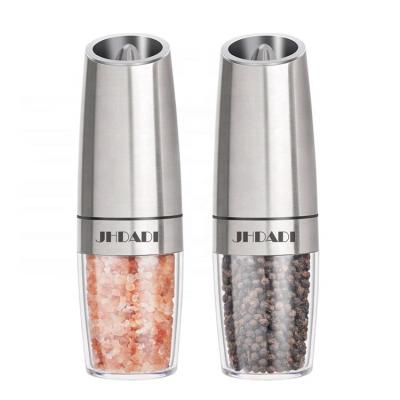 China Hot Selling Eclectic Amazon Salt and Pepper Grinder Set Gravity Pepper Mill Set Automatic Pepper Grinder for sale