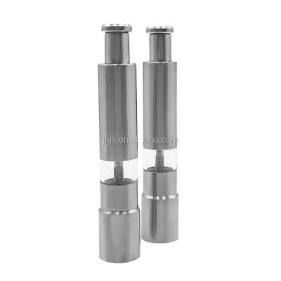 China Stainless Steel Thumb Push Grinder Manual Salt Pepper Spice Sauce Mills for sale