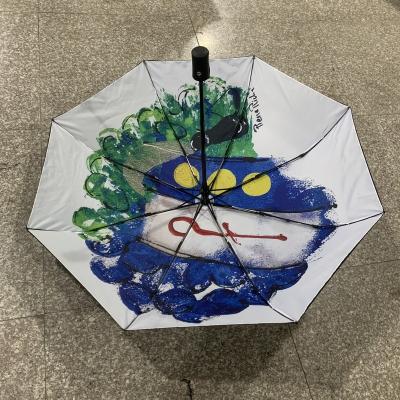 China Minimalist Double Layer 3 Folds Automatic Umbrella Promotional Gifts Small Umbrella for sale