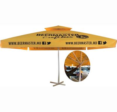 China Large Huge Patio Umbrella Minimalist RPET Cloth Parasol Telescope Umbrella Outdoor Beer Restaurant Hotel Restaurant Parasol for sale