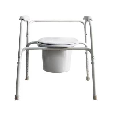 China Concealed Cistern 3-in-1 Steel Folding Bedside Commode Chair For Toilet Is Height Adjustable Can Be Used As Raised Toilet for sale