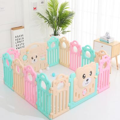 China Easily Assembled Plastic Baby Playpen With Free Combination Activity Board Large Playpen For Babies With Door for sale