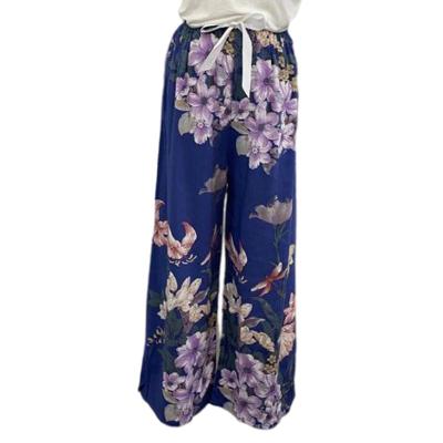 China QUICK DRY Women's Loose Casual Floral Wide Leg Squishy Pajama Pants for sale