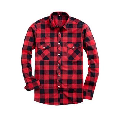 China Breathable Mens Casual Shirts Long Sleeve Check Shirt For Mens Flannel Shirt With Pockets for sale