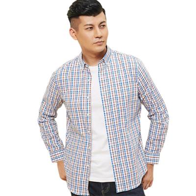 China Anti-pilling Mens Tailored Shirt Long Sleeve With Pocket Grid Clothing Office Shirt for sale