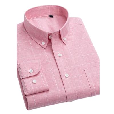 China Anti-Pilling Mens Tailored Shirt Long Sleeve Check Casual Shirt For Men for sale