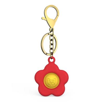 China Children's Toy Mini Size Flower Shape Keychain Keychain Keychain Noise Shaker Noise Shaker Keychain Pendant Toy for sale