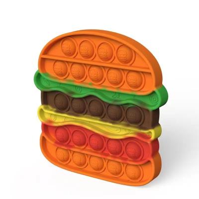 China Kids Toy Novel Design Super Big Burger Silicone Noise Stirring Person Toy For Children for sale