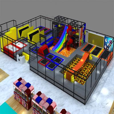 China With Noise Protector Net Indoor Amusement Playground Kids Indoor Playground With Trampoline Amusement Park Indoor Trampoline for sale