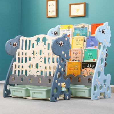 China Chinese Hot Selling Plastic Children Book and Toy Shelf for Kindergarten and Home Kids Play Shelf for sale