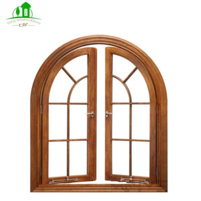 China Aluminum Alloy Magnetic Screen Design Iron Arch Grill Horizontal Swing Window For House Fiberglass Germany AAW15012008 for sale