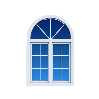 China Magnetic Modern French Screen House Interior Aluminum Arched Window With Grille Design for sale