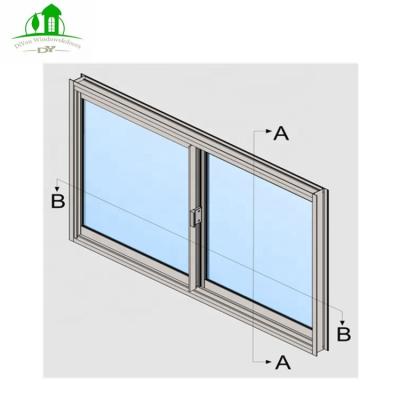 China Sliding Double Glazing UPVC / PVC Windows Sliding Double Window AS2047 USA Standard Customized Horizontal PVC Sliding Glass Powder-Coated for sale