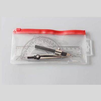 China 2018 hot sale metal cheap instruments compass mathemtaical set in pvc bag packing for sale