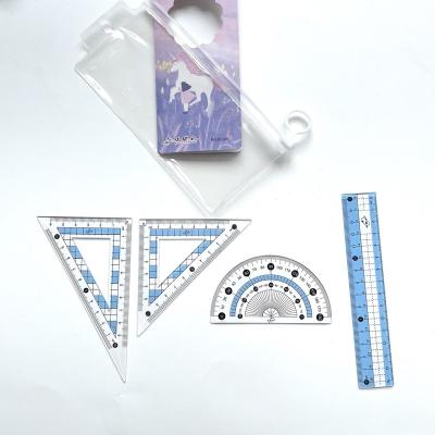 China School High Quality Professional Student Ruler Set Colorful Geometry Set,Cute Ruler Set for sale