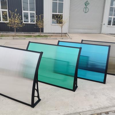 China Window/door/outside aluminum frame front window& door canopy polycarbonate awning for sun protection for sale