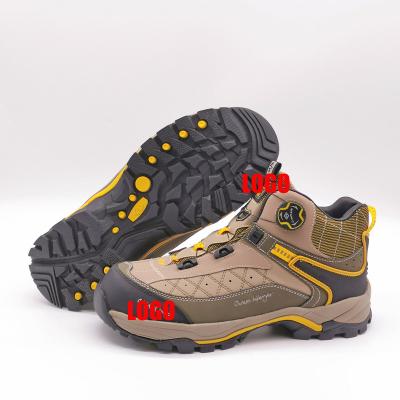 China Activies S3 Outdoor Men's Safety Shoes Leather Trim Buckle Waterproof Anti Slip Smash Industrial Work Safety Upper Rotating Boots for sale