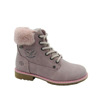 China Little Girl Pink Color Fashion Cushioning Boots Comfortable Anti Slip Snow Boots Zipper Up Winter Boots Marry Tin For Junior for sale