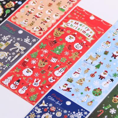 China Decorative Sticker Custom Kids Small Glitter Merry Christmas Sticker Sheet for sale